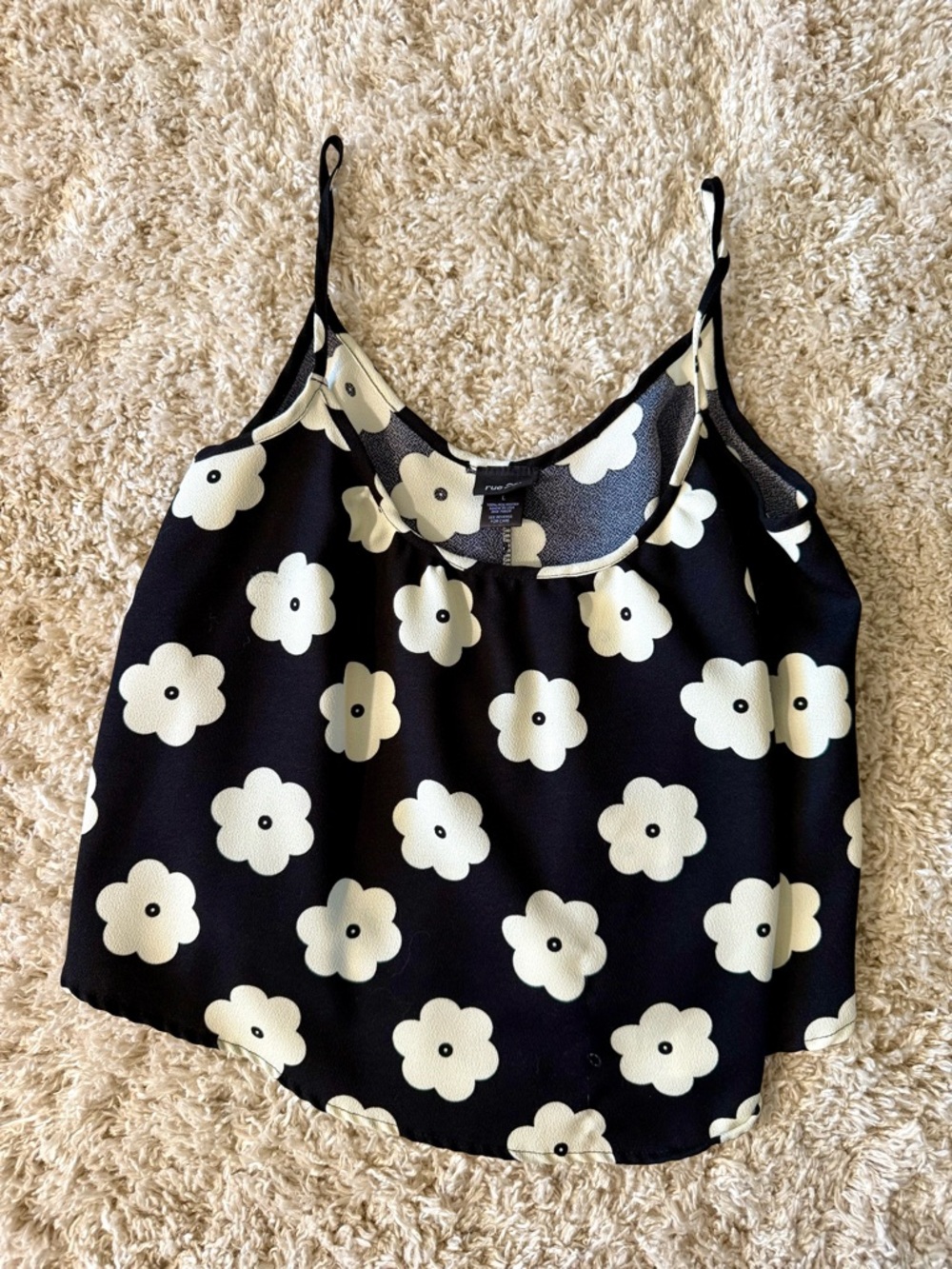 Rue21 Black Floral Tank top